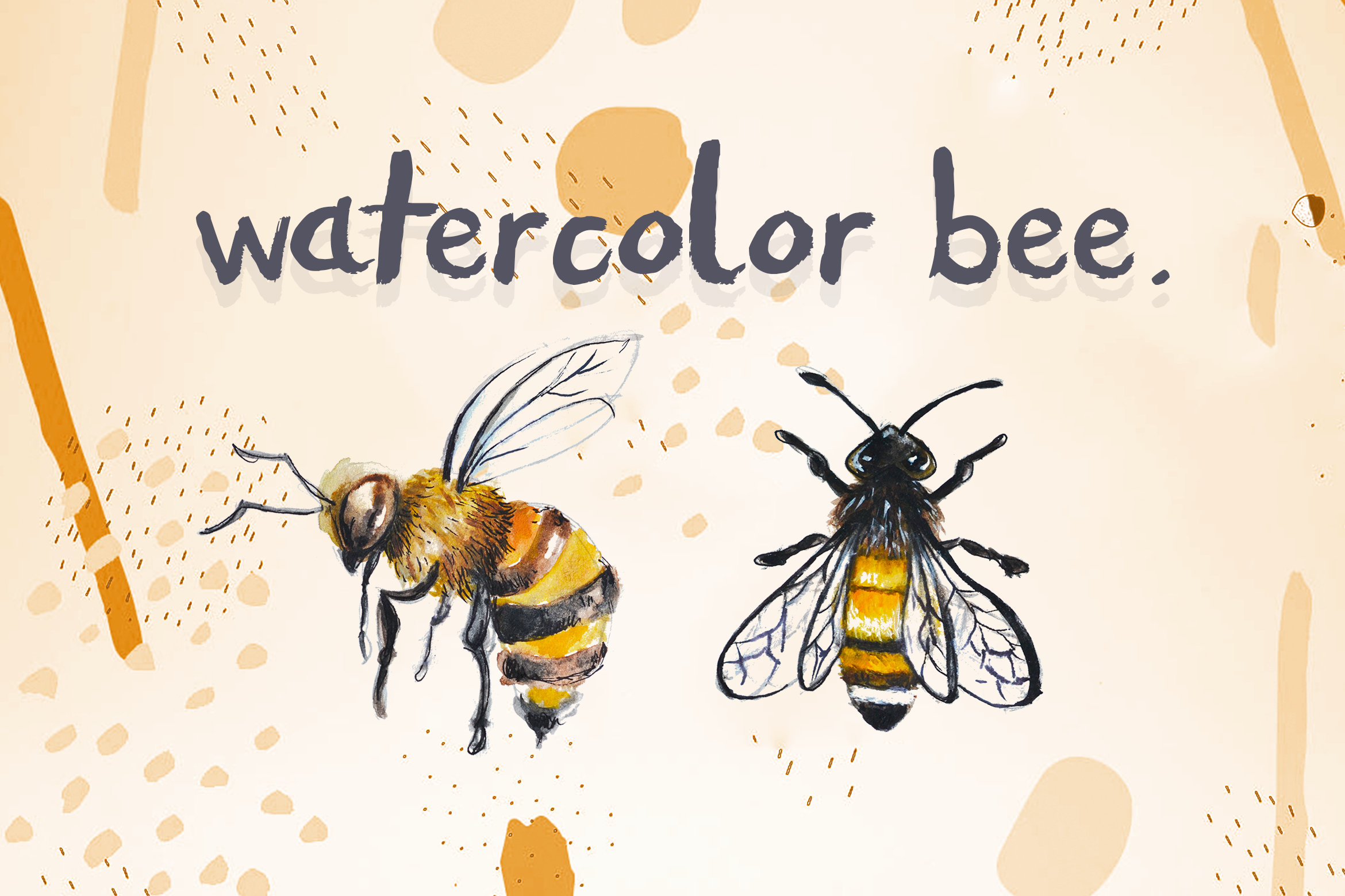 Watercolor Bee – Pixroad